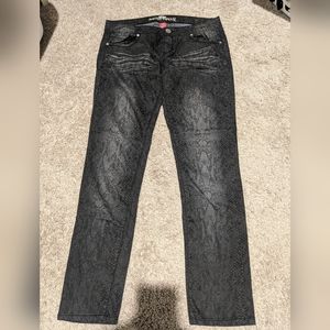 EUC Juniors Almost Famous Snake Print Skinny Jeans
